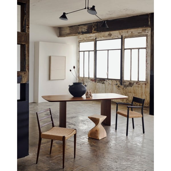 Barna-natúr színű tölgyfa étkezőszék szett 2 db-os Analy – Kave Home-image-3