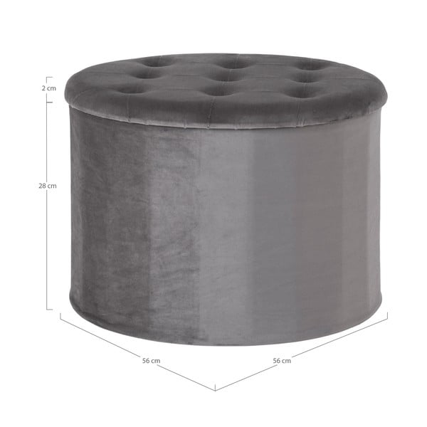 Sötétszürke bársony puff Turup - House Nordic-image-2