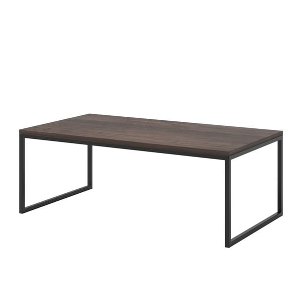 Eco dohányzóasztal sötét tölgyfa asztallappal és fekete fém lábbal, 110 x 60 cm - MESONICA