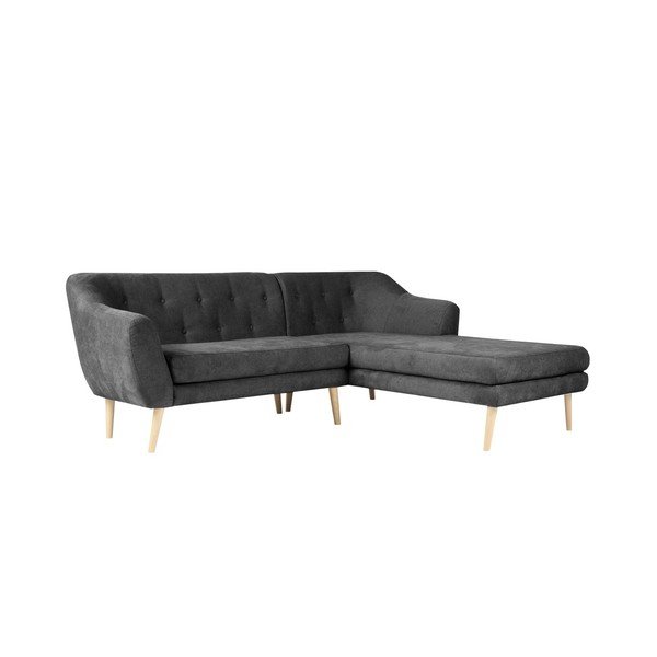 Sicile sötétszürke kanapé jobboldali fekvőfotellel - Mazzini Sofas-image-3