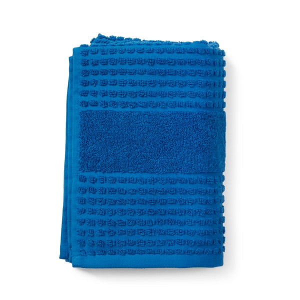 Kék bio pamut törölköző 50x100 cm Check – JUNA