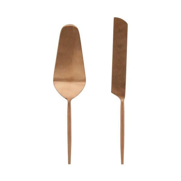 Rozsdamentes acél torta tálaló készlet 2 db-os Kelda – Kave Home