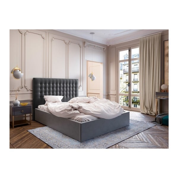 Apollo sötétszürke ágytámla bársony kárpittal, 160 x 120 cm - Windsor & Co Sofas-image-3