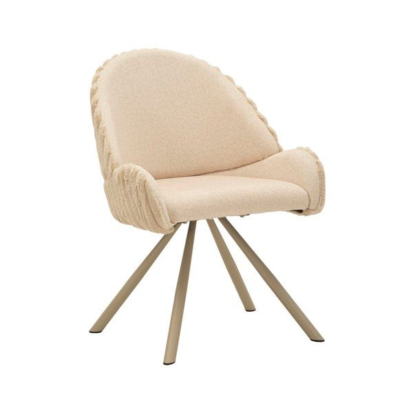 Krémszínű kárpitozott karfás étkezőfotel szett 2 db-os Stockholm – Mauro Ferretti