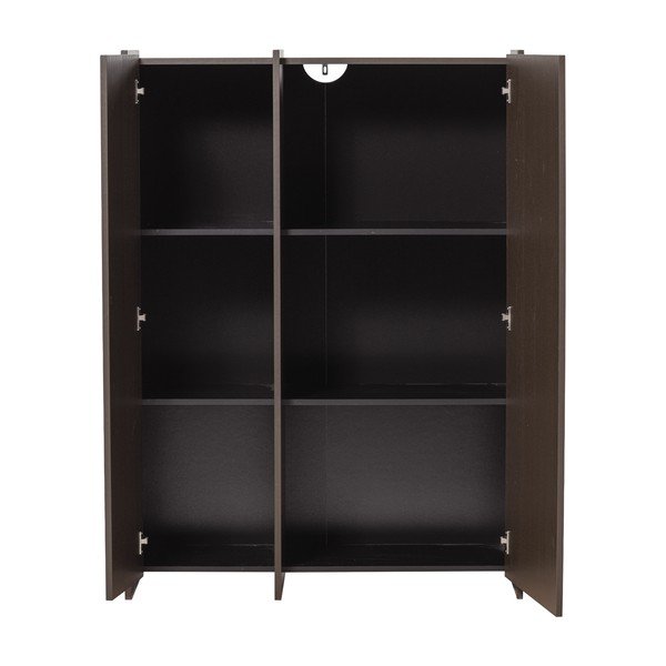 Sötétbarna szekrény kőrisfa dekorral 102x140x44 cm Brock – WOOOD-image-3