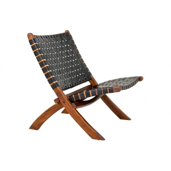 Fekete bőr fotel Perugia - House Nordic-image-3