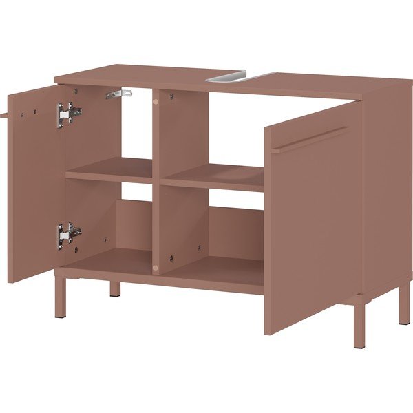 Barna matt mosdó alatti szekrény 80x59 cm Laurino – Germania-image-3