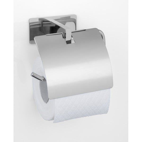 Fényes ezüstszínű öntapadós rozsdamentes acél WC-papír tartó Genova – Wenko-image-1