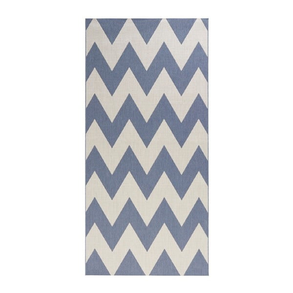 Unique kék-fehér kültéri szőnyeg, 80 x 150 cm - Bougari