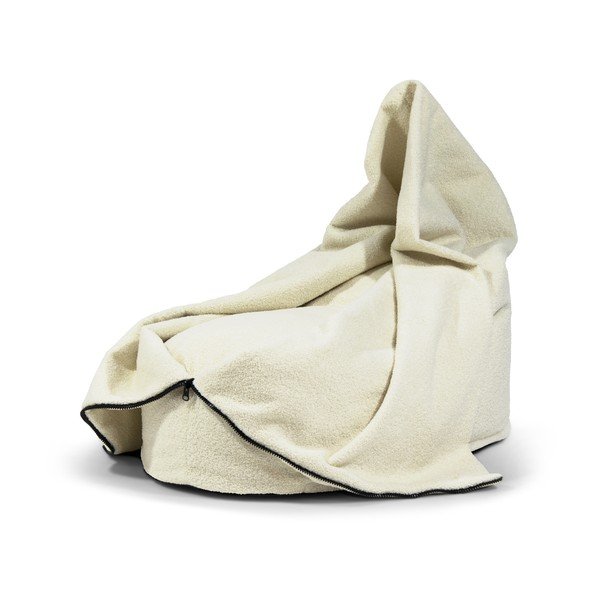 Krémszínű buklé gyerek babzsákfotel Cocoon 80 – SLOWDOWN-image-3