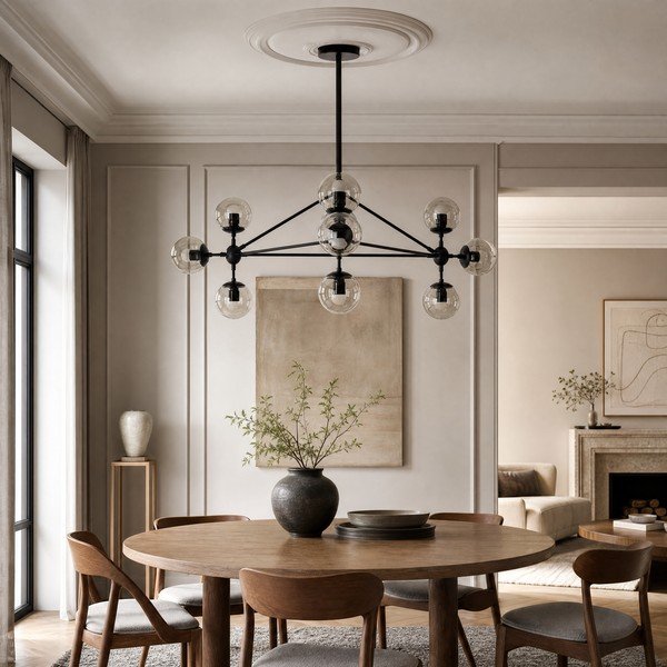 Fekete fém függőlámpa üveg búrával Abira – Premier Housewares-image-2