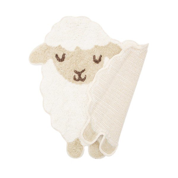 Baa Baa Lamb fehé pamut gyerekszőnyeg, 56 x 60 cm - Sass & Belle-image-2