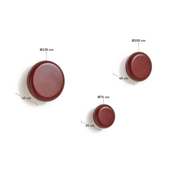 Piros fali fa akasztó szett 3 db-os Nadue – Kave Home-image-3