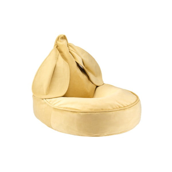 Sárga bársony gyerek babzsákfotel Bunny – Wigiwama