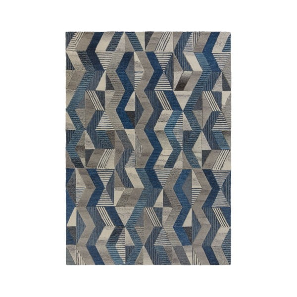 Asher kék gyapjú szőnyeg, 200 x 290 cm - Flair Rugs
