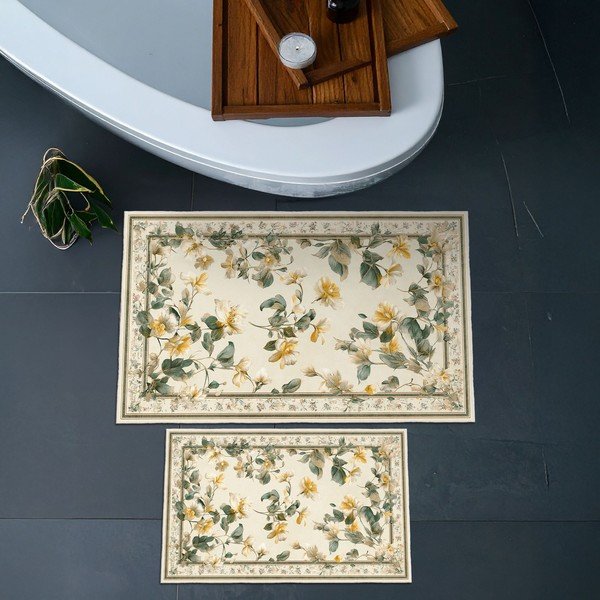 Bézs fürdőszobai kilépő szett 2 db-os 60x100 cm – Foutastic-image-3