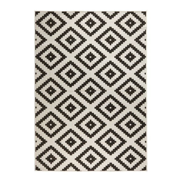 Malta fekete-krémszínű kültéri szőnyeg, 200 x 290 cm - NORTHRUGS