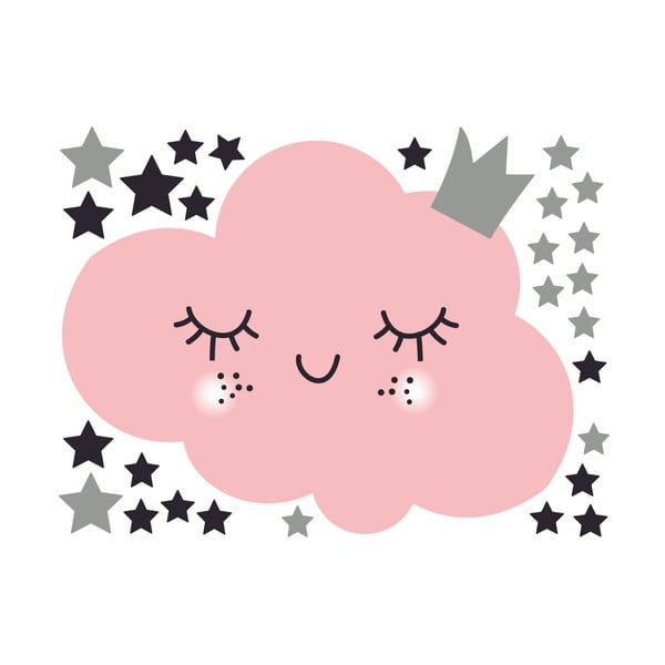 Pink Clound and Stars gyerek falmatrica szett - Ambiance-image-2