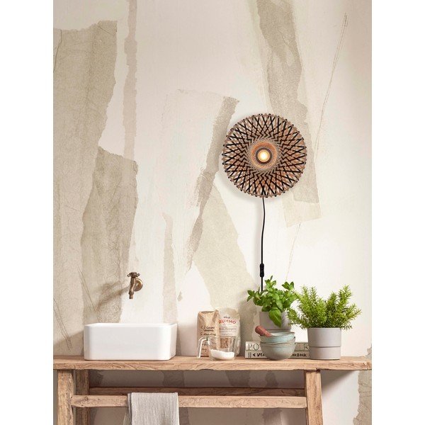 Fekete-natúr színű fali lámpa ø 30 cm Kalimantan – Good&Mojo-image-4