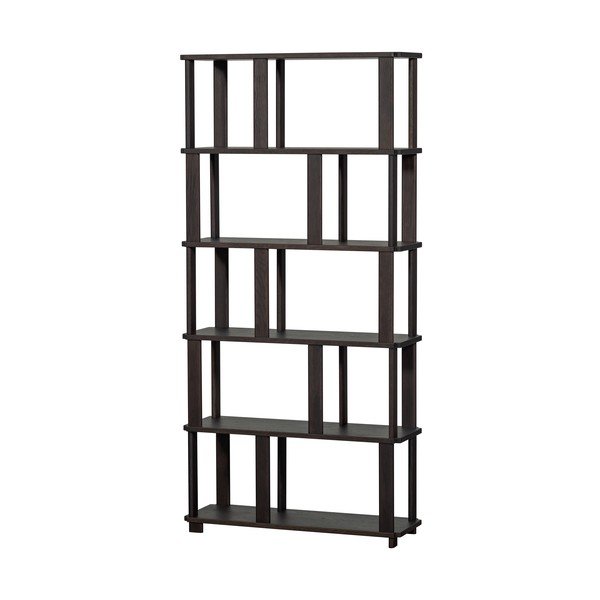 Sötétbarna tölgyfa könyvespolc 90x186x30 cm Riss – WOOOD-image-3