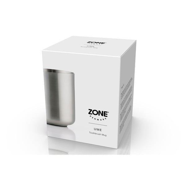 Matt ezüstszínű rozsdamentes acél fogkefetartó pohár Ume – Zone-image-3
