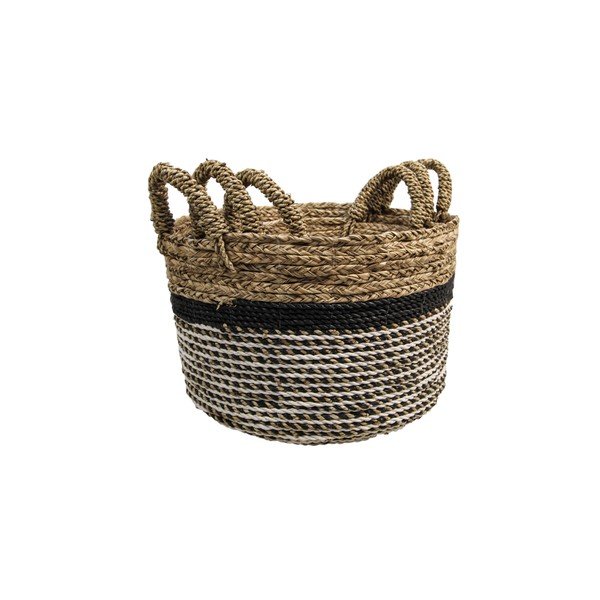 Raffia Natural Gris 3 db tárolókosár - HSM collection-image-1