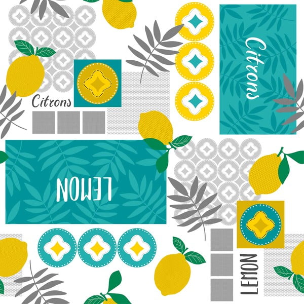 PVC lemosható asztalterítő 140x240 cm Citronnade – douceur d'intérieur-image-1