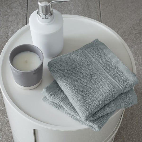 Szürkészöld frottír pamut törölköző szett 2 db-os 30x30 cm Zero Twist – Catherine Lansfield-image-1