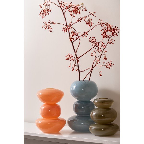Kék üveg váza Bubbles – PT LIVING-image-1
