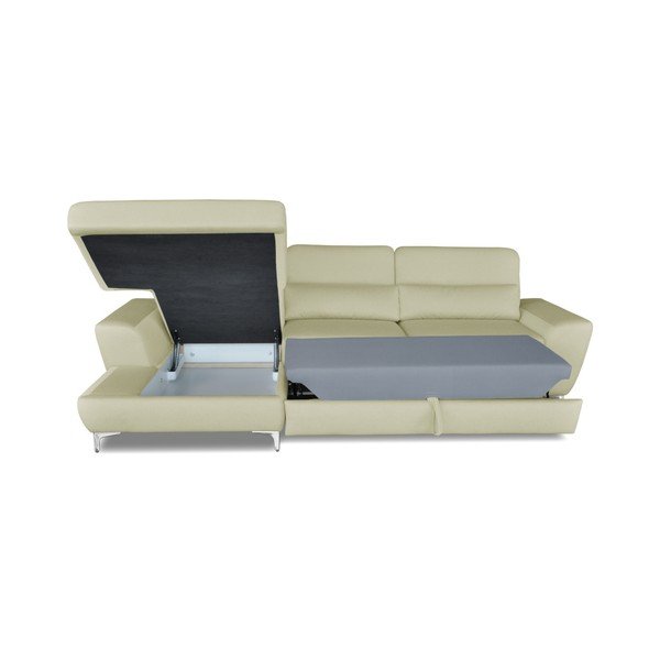 Omega krémszín kinyitható sarokkanapé, bal oldali kivitel - Windsor & Co. Sofas-image-3