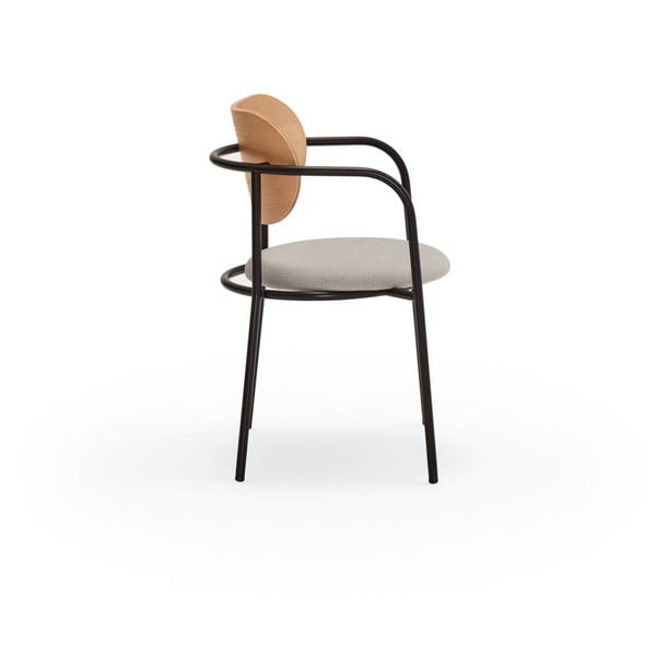 Szürke étkezőszék tölgyfa dekorral Eclipse - Teulat-image-4