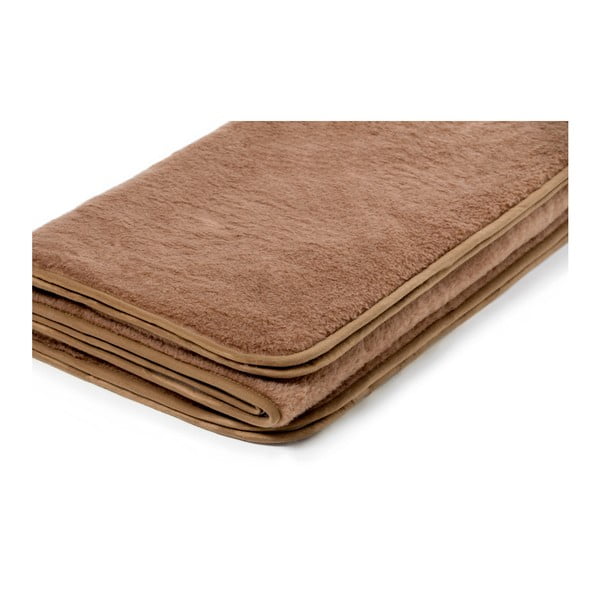 Camel Wool Chocolate barna tevegyapjú takaró, 160 x 200 cm - Royal Dream