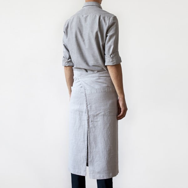 Chef világosszürke len kötény, hosszúság 76 cm - Linen Tales-image-1