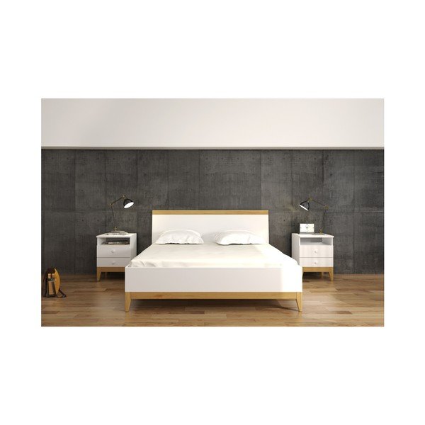 Livia High Bed kétszemélyes tömör borovi fenyő ágy, 160 x 200 cm - SKANDICA-image-1
