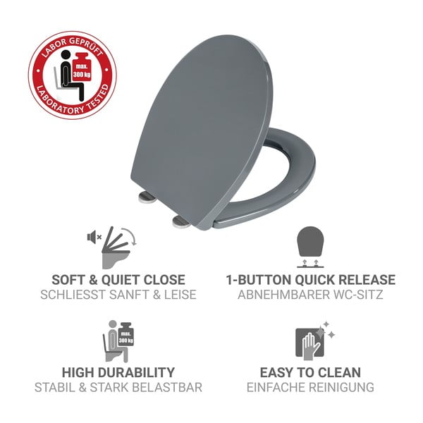 WC-ülőke automatikus záródással 37 x 44,5 cm Ostuni – Wenko-image-4