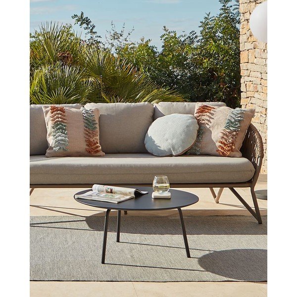 Ulrich fekete dohányzóasztal, ⌀ 70 cm - Kave Home-image-1