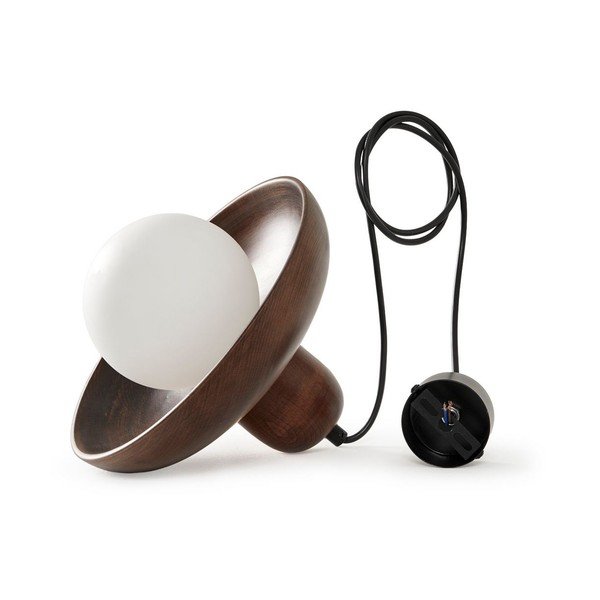 Barna függőlámpa fa búrával ø 25 cm Elsa – Opviq lights-image-3