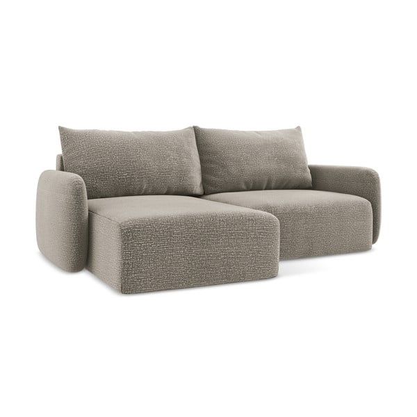 Bézs kinyitható-tárolóhelyes sarokkanapé (bal oldali) Kalena – Makamii-image-1