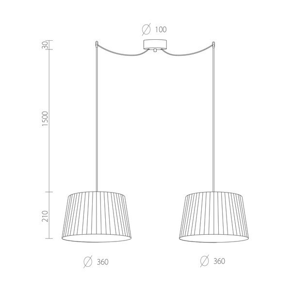 KAMI Elementary M 2S fekete kétágú függőlámpa - Sotto Luce-image-2