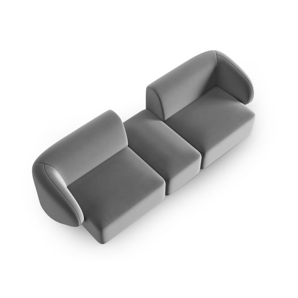 Szürke bársony kanapé 246 cm Paolo – Milo Casa-image-1