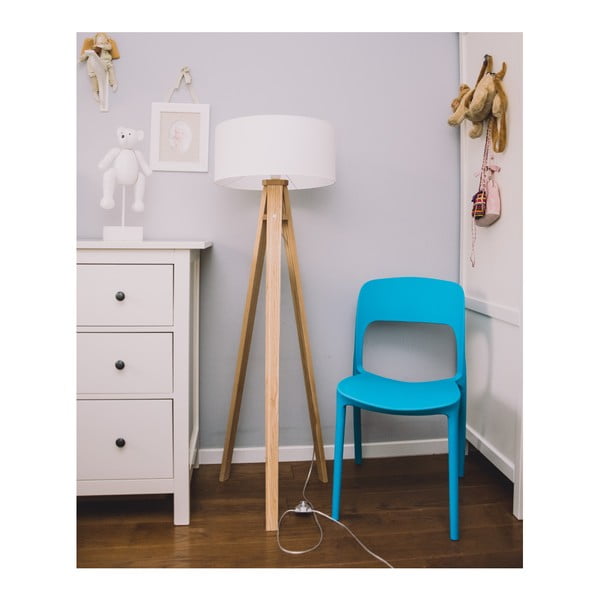 Wanda állólámpa fehér lámpaburával és átlátszó kábellel - Ragaba-image-2