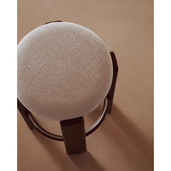 Bézs-sötét natúr színű kőrisfa bárszék (ülésmagasság 75 cm) Granite – Kave Home-image-3