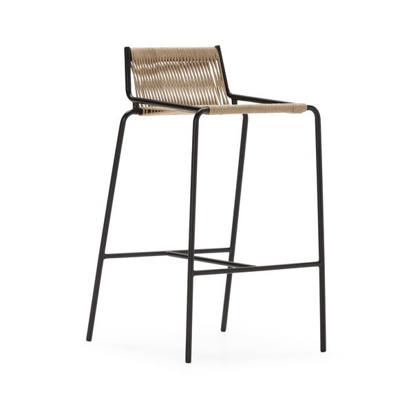 Bézs fém bárszék (ülésmagasság 65 cm) Emily – Marckeric