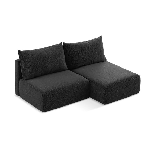 Fekete kinyitható-tárolóhelyes sarokkanapé (jobb oldali) Kalena – Makamii-image-3
