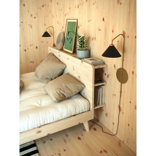 Barna borovi fenyő franciaágy ágyráccsal 180x200 cm Retreat – Karup Design-image-4