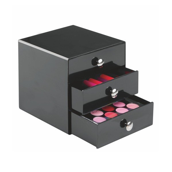 Drawer fekete rendszerező doboz, 3 fiókkal - InterDesign-image-2