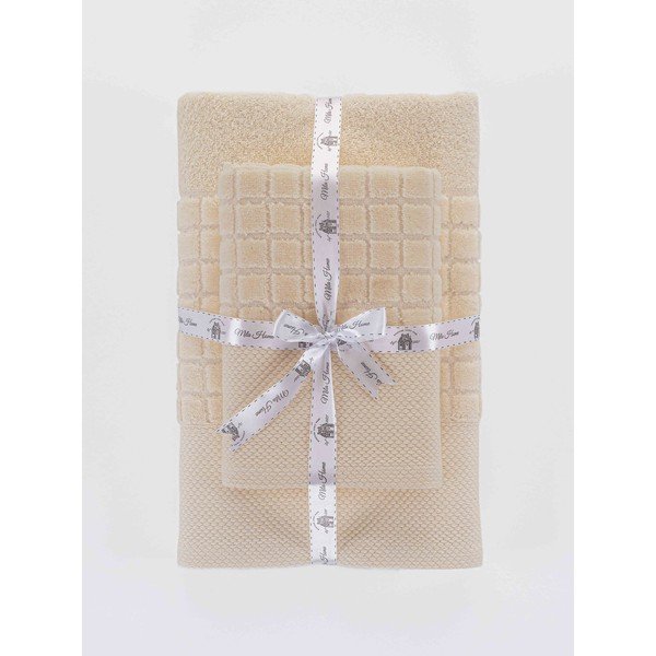 Fehér frottír pamut törölköző és fürdőlepedő készlet 2 db-os Square – Mila Home-image-3