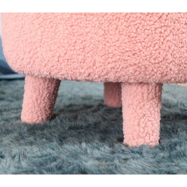Világos rózsaszín buklé gyerek fotel Moouv – Artie-image-3