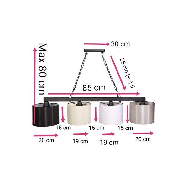 Függőlámpa 30x85 cm 4 - Magenta Home-image-2