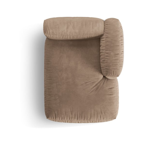 Világosbarna bársony kanapé modul (jobb oldali) Martina – Micadoni -image-3